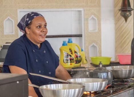 Kenyan Chef Maliha Mohammed who holds record for the longest cooking period of 75 hours