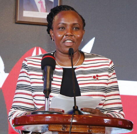 Kenyan Data Commissioner Immaculate Kassait gives an address at a past event