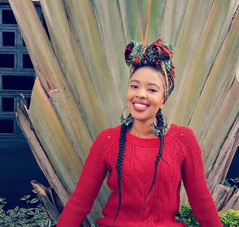 Kenyan Gospel singer-songwriter Kambua Mathu is all smiles during a photoshoot.