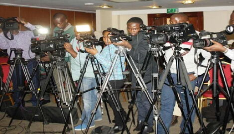 Kenyan journalists during a press conference in a past event