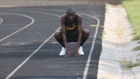 Kenyan-born Benard Keter during athletics rehearsals in the USA.