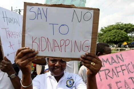 Kenyans pictured during a protest.