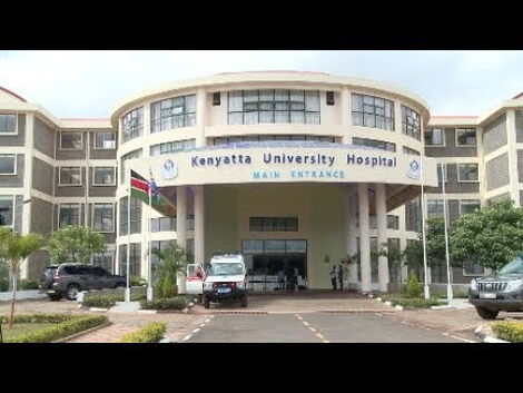Kenyatta University Teaching, Referral & Research Hospital main entrance area.
