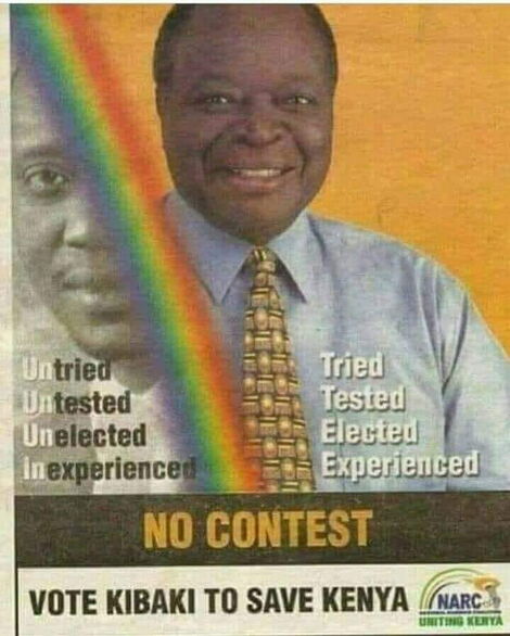 Retired President Mwai Kibaki's campaign poster 