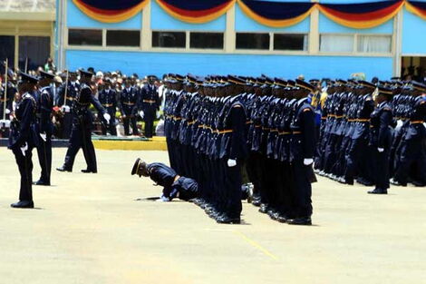 Officers at a passout parade at Kiganjo Training College in Nyeri on March 3, 2017. 