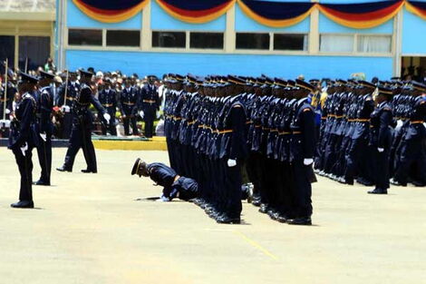 Officers at a passout parade at Kiganjo Training College in Nyeri on March 3, 2017.