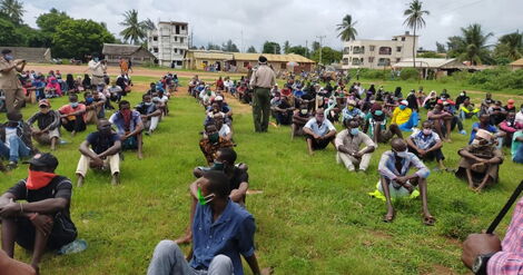 Kilifi youth getting indoctrinated to the National Hygiene Initiative that was launched by the National Government. April 30, 2020.