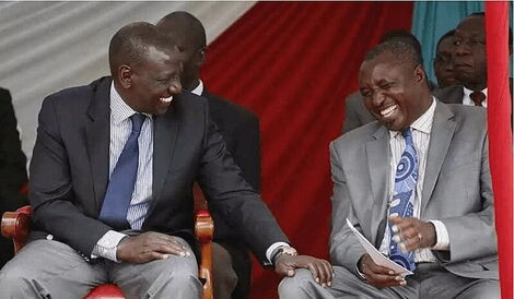 File image of Bahati MP Kimani Ngunjiri with Deputy President William Ruto.