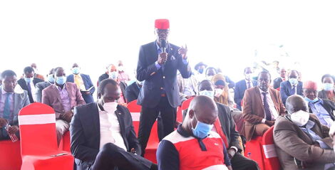 Kimilili MP Didmus Barasa speaking during a meeting held at DP Ruto's home in Karen on Wednesday, December 2
