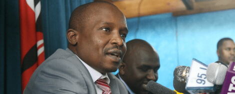 Tharaka Nithi Senator Kithure Kindiki addresses journalists in Nairobi in 2019