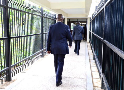 George Kinoti walks out of DCI headquarters along Kiambu Road after handing over office on Friday, September 30, 2022. 