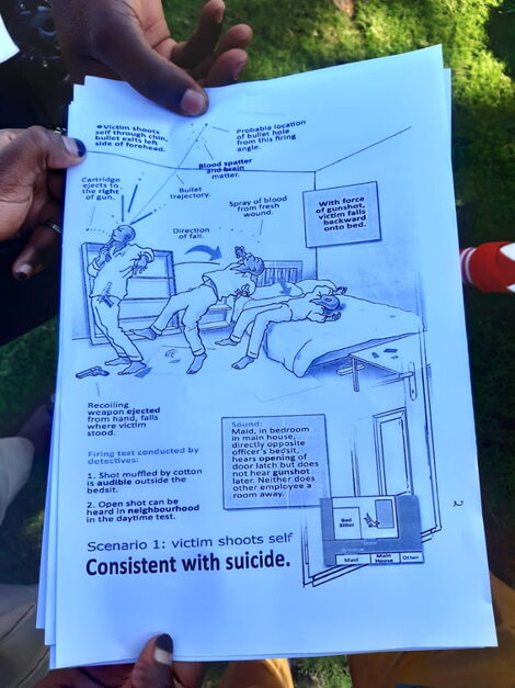 An illustration into Sergent Kipyegon Kenei's murder as presented by DCI George Kinoti on Thursday, March 5, 2020