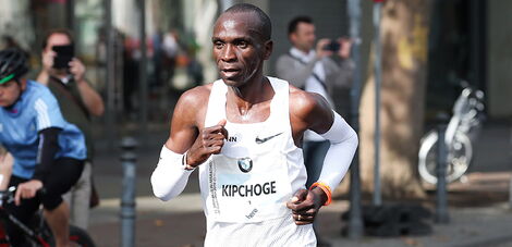 Eliud Kipchoge during a marathon