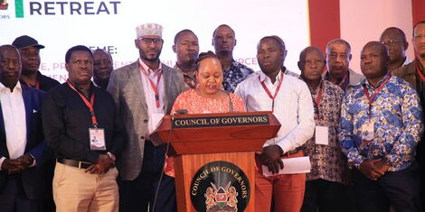 Kirinyaga governor and Chairperson of the Council of Governors Anne Waiguru at the two-day retreat held in Naivasha on Thursday October 13 2022