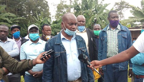 Kirinyaga Deputy Governor Peter Ndambiri at the home Waweru Gachibiri on Sunday, April 19, 2020.