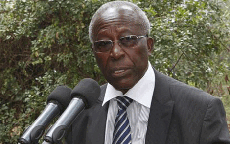 Kisii Senator Sam Ongeri giving a speech