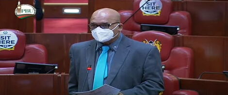 Kisumu East MP Hon. Ahmed Shakeel addressing the Parliament at the National Assembly in Nairobi taken on June 22, 2021.