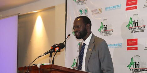 Kisumu Governor Anyang' Nyong'o giving an update on the 9th Edition of the Africities Summit on Wednesday, May 4, 2022..jpg
