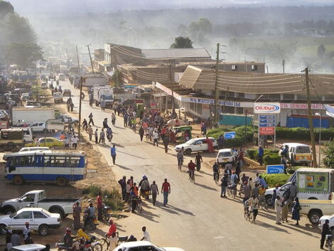 An aerial view of Kitale town