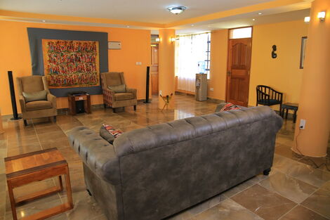 A lounge at the Kitui Villa hotel in Kitui County.