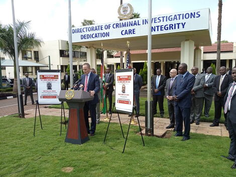 US Embassy, Nairobi, Charge d’Affaires Eric Kneedler at the DCI HQ on Thursday, May 26, 2022.