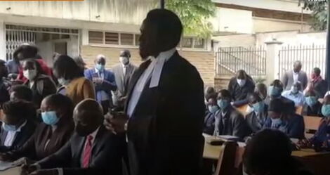 LSK President Nelson Havi Making a Submission at the Milimani Law Courts on Tuesday, August 17.