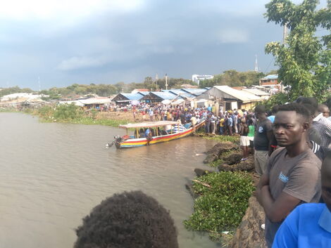 Residents Watch as Rescue Operation Continues to Rescue Those Who Drowned in Lake Victoria on Tuesday September 21