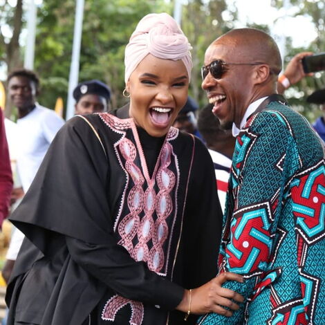 Lulu Hassan (Left) and her husband Rashid Abdalla share a light moment. December 14, 2019.