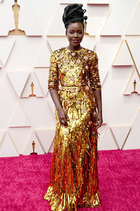Lupita Nyong'o slays the Oscars red carpet on Sunday, March 27, 2022.