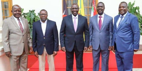 Lurambi MP Titus Khamala, Navakholo MP Emmanuel Wangwe, Izuilani MP Shinali and former Mumia's East MP Ben Washiali, Friday, November 11, 2022.