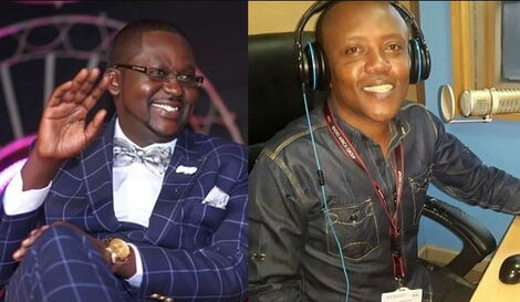 Radio hosts Maina Kageni (right) and Daniel Ndambuki (left).