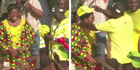 Maragua MP Mary Wa Maua welcomed to UDA by Deputy President William Ruto at the Kimorori grounds on Wednesday, February 16, 2022.