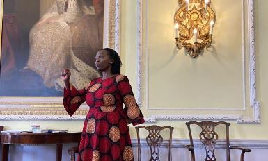 Former Azimio la Umoja-One Kenya Alliance running mate, Martha Karua addresses global leaders in the Black Women Executive Leadership Program in London, United Kingdom on October 20, 2022. 