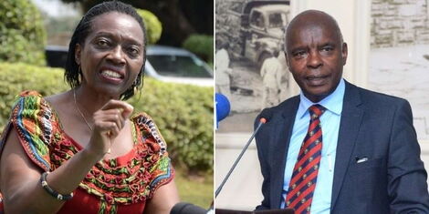  NARC party leader, Martha Karua (left) and Makueni Governor, Kivutha Kibwana (right).