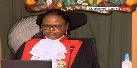 Chief Justice Martha Koome reads her verdict on the Building Bridges Initiative (BBI) ruling on Thursday, March 31, 2022