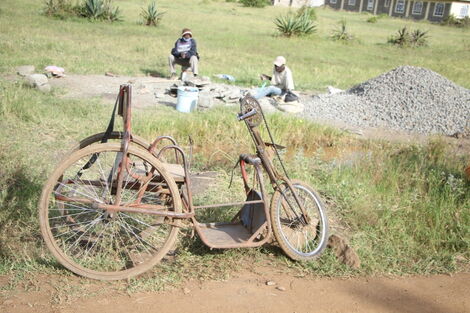 David Kang'ee's in the background at his workstation at Gatongora ward in Ruiru Constituencyon Wednesday May 6.
