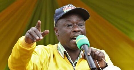 Mathira MP Rigathi Gachagua addressing a rally