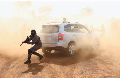 Members of Kenyas Anti-Terror Police Unit pictured during a drill.