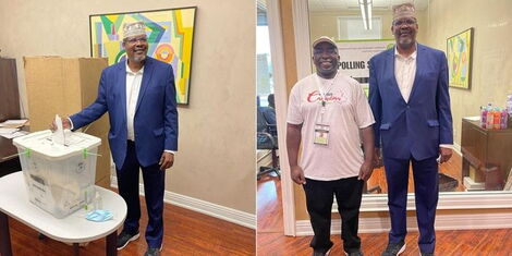 Embattled lawyer Miguna Miguna cast his vote in Canada on Tuesday, August 9, 2022.