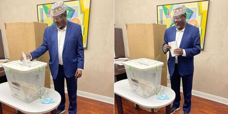 Embattled attorney Miguna Miguna cast his ballot on Tuesday, August 9, 2022 in Canada.