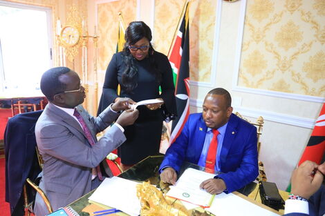 Nairobi Governor Mike Sonko when he he held a meeting with County Executive Committee Members at his private Upper Hill office on Thursday, March 12, 2020.