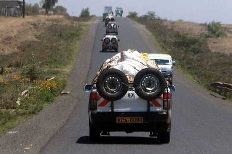 Miraa transport vehicles along the Nyeri-Nanyuki highway on September 8, 2017.
