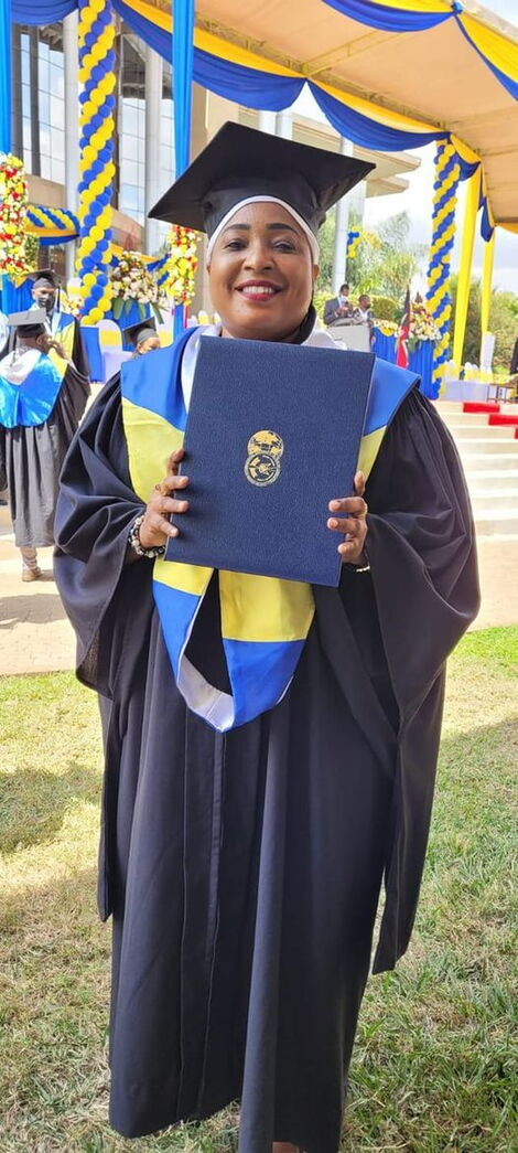 Likoni Member of Parliament Mishi Mboko at her graduation on Saturday, September 25.