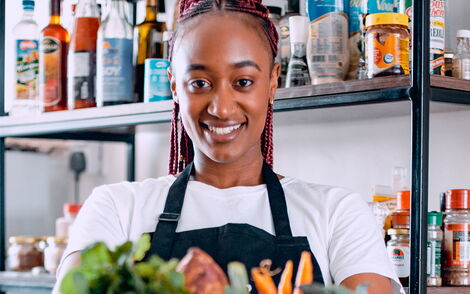 YouTuber and Self-taught cook Miss Mandi during a shoot for her vlog.