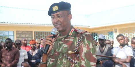 Mohammed Maalim Addressing locals in Baringo County during the Meeting to Discuss Security Issues of the Area.