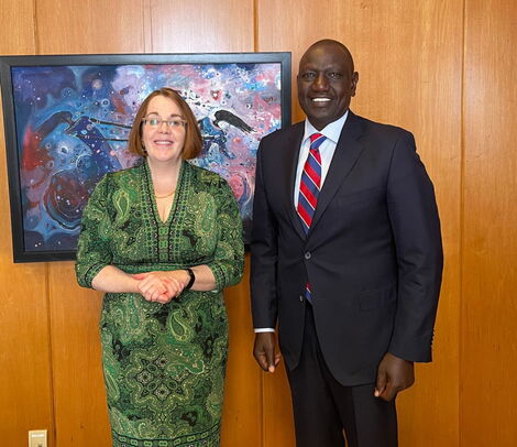 Deputy President William Ruto with US Assistant Secretary of State for Africa, Molly Phee during their meeting on Thursday March 3, 2022
