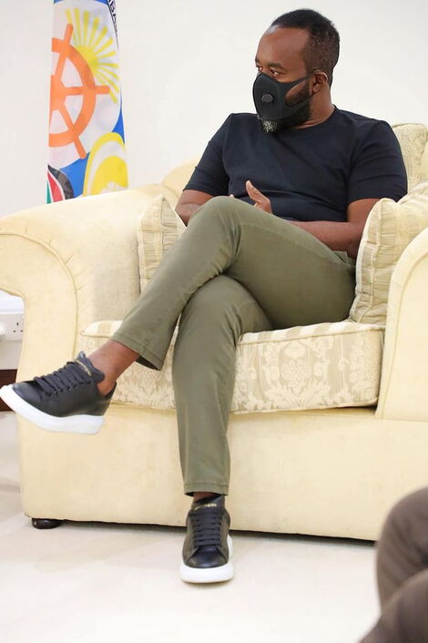 Mombasa Governor Hassan Joho meeting the Senate Adhoc Committee on Covid-19 on September 2, 2020