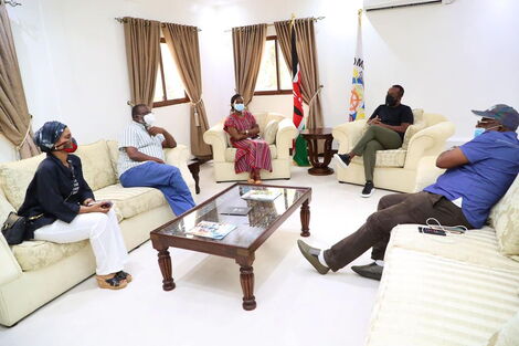 Mombasa Governor Hassan Joho meeting the Senate Adhoc Committee on Covid-19 on September 2, 2020