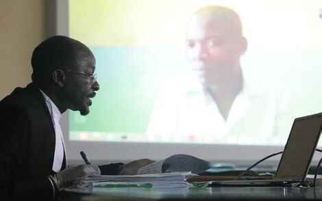 Mombasa High Court Judge Eric Ogola giving his ruling via a video link on Monday, March 31, 2020.