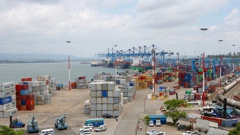 Fille image of the busy Mombasa Port in Mombasa County, Kenya 